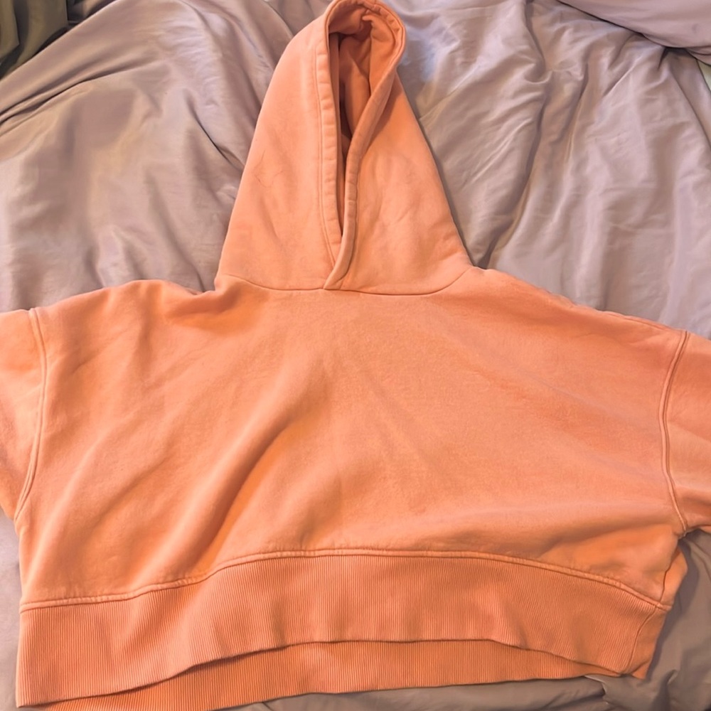 Women’s (juniors) cute peach-colored hoodie and sweatpants set